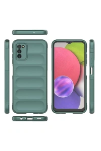 Samsung Galaxy A03S Kılıf Optimum Silikon - Koyu Yeşil