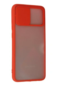 Samsung Galaxy A03S Kılıf Palm Buzlu Kamera Sürgülü Silikon - Kırmızı