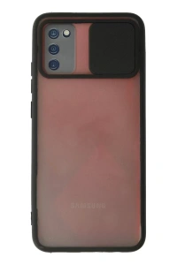 Samsung Galaxy A03S Kılıf Palm Buzlu Kamera Sürgülü Silikon - Siyah