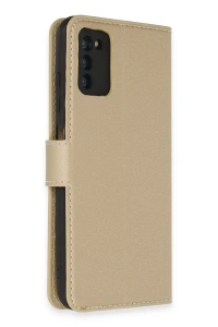 Samsung Galaxy A03S Kılıf Trend S Plus Kapaklı Kılıf - Gold