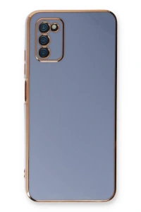 Samsung Galaxy A03S Kılıf Volet Silikon - Mavi