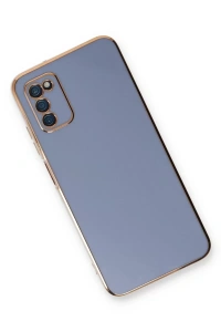 Samsung Galaxy A03S Kılıf Volet Silikon - Mavi
