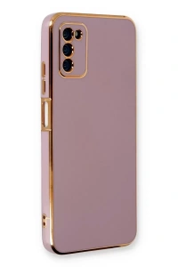 Samsung Galaxy A03S Kılıf Volet Silikon - Mor