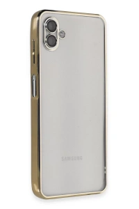 Samsung Galaxy A04 Kılıf Lensli Silikon - Gold