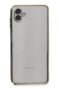 Samsung Galaxy A04 Kılıf Lensli Silikon - Gold