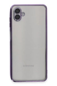 Samsung Galaxy A04 Kılıf Lensli Silikon - Mor