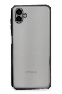 Samsung Galaxy A04 Kılıf Lensli Silikon - Siyah