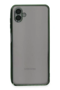 Samsung Galaxy A04 Kılıf Lensli Silikon - Yeşil