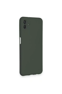 Samsung Galaxy A04 Kılıf Nano içi Kadife Silikon - Koyu Yeşil