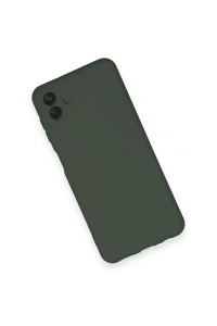 Samsung Galaxy A04 Kılıf Nano içi Kadife Silikon - Koyu Yeşil