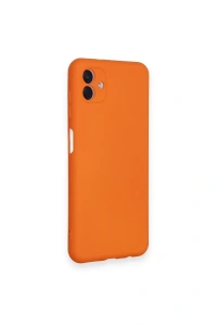 Samsung Galaxy A04 Kılıf Nano içi Kadife Silikon - Turuncu