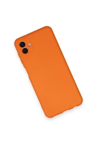 Samsung Galaxy A04 Kılıf Nano içi Kadife Silikon - Turuncu