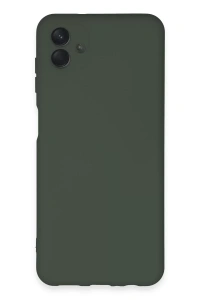 Samsung Galaxy A04E Kılıf Nano içi Kadife Silikon - Koyu Yeşil