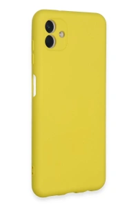 Samsung Galaxy A04E Kılıf Nano içi Kadife Silikon - Sarı
