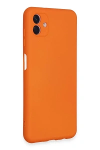 Samsung Galaxy A04E Kılıf Nano içi Kadife Silikon - Turuncu