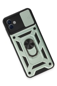 Samsung Galaxy A04E Kılıf Pars Lens Yüzüklü Silikon - Yeşil