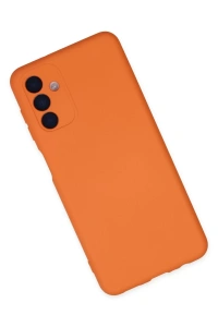 Samsung Galaxy A04S Kılıf Nano içi Kadife Silikon - Turuncu