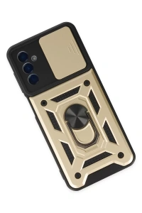 Samsung Galaxy A04S Kılıf Pars Lens Yüzüklü Silikon - Gold