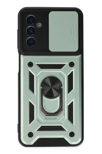 Samsung Galaxy A04S Kılıf Pars Lens Yüzüklü Silikon - Yeşil