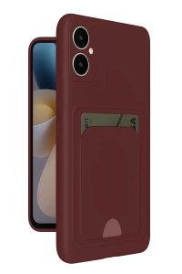 Samsung Galaxy A05 Kelvin Kartvizitli Silikon - Bordo