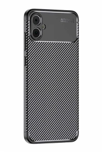 Samsung Galaxy A05 Kılıf Auto Focus Karbon Kapak - Siyah