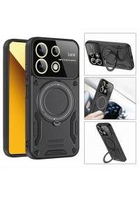 Samsung Galaxy A05 Kılıf Joy Lens Standlı Kapak - Siyah