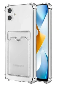 Samsung Galaxy A05 Kılıf Kart Şeffaf Silikon - Şeffaf