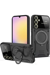 Samsung Galaxy A05S Kılıf Joy Lens Standlı Kapak - Siyah