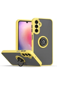 Samsung Galaxy A05S Kılıf Montreal Yüzüklü Silikon Kapak - Sarı