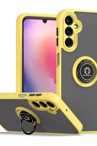 Samsung Galaxy A05S Kılıf Montreal Yüzüklü Silikon Kapak - Sarı