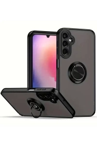 Samsung Galaxy A05S Kılıf Montreal Yüzüklü Silikon Kapak - Siyah