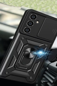 Samsung Galaxy A05S Kılıf Pars Lens Yüzüklü Silikon - Gold