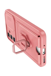 Samsung Galaxy A05S Kılıf Zuma Kartvizitli Yüzüklü Silikon - Pembe