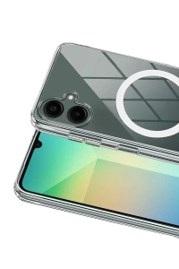Samsung Galaxy A06 Combo Sert Şeffaf Magsafe Kapak - Şeffaf