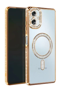 Samsung Galaxy A06 Joke Simli Magneticsafe Kılıf - Gold