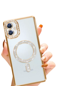 Samsung Galaxy A06 Joke Simli Magneticsafe Kılıf - Gold