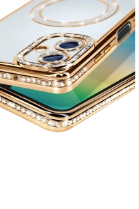 Samsung Galaxy A06 Joke Simli Magneticsafe Kılıf - Gold