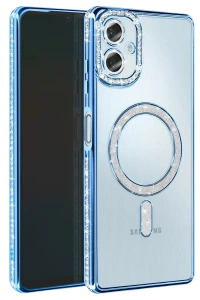 Samsung Galaxy A06 Joke Simli Magneticsafe Kılıf - Mavi