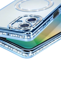 Samsung Galaxy A06 Joke Simli Magneticsafe Kılıf - Mavi