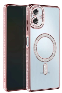 Samsung Galaxy A06 Joke Simli Magneticsafe Kılıf - Pembe