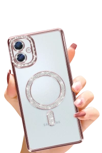 Samsung Galaxy A06 Joke Simli Magneticsafe Kılıf - Pembe