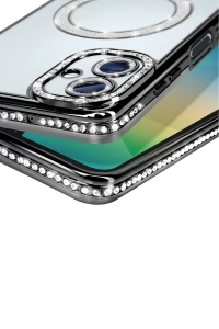 Samsung Galaxy A06 Joke Simli Magneticsafe Kılıf - Siyah
