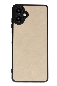 Samsung Galaxy A06 Kılıf Aras Deri Kapak - Pudra