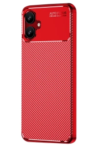 Samsung Galaxy A06 Kılıf Auto Focus Karbon Kapak - Kırmızı