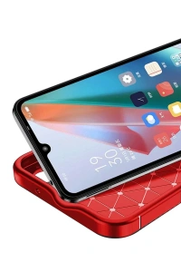 Samsung Galaxy A06 Kılıf Auto Focus Karbon Kapak - Kırmızı