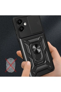 Samsung Galaxy A06 Kılıf Pars Lens Yüzüklü Silikon - Yeşil