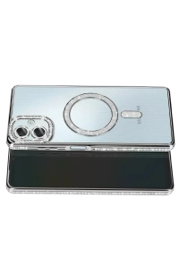 Samsung Galaxy A07 4G Joke Simli Magneticsafe Kılıf - Gümüş