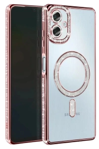 Samsung Galaxy A07 4G Joke Simli Magneticsafe Kılıf - Pembe