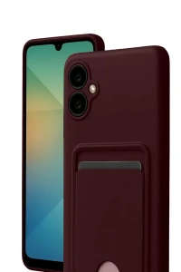 Samsung Galaxy A07 4G Kelvin Kartvizitli Silikon - Bordo