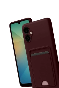 Samsung Galaxy A07 4G Kelvin Kartvizitli Silikon - Bordo